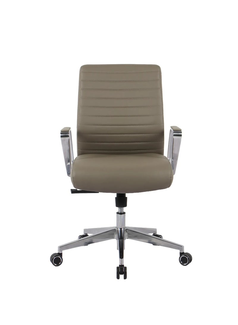 DAMONS Mid-Back Executive Office Chair, Padded Seat & Ribbed Back, Height Adjustable Swivel Task Chair with Chrome Armrests & 5-Star Caster Base - Image 4